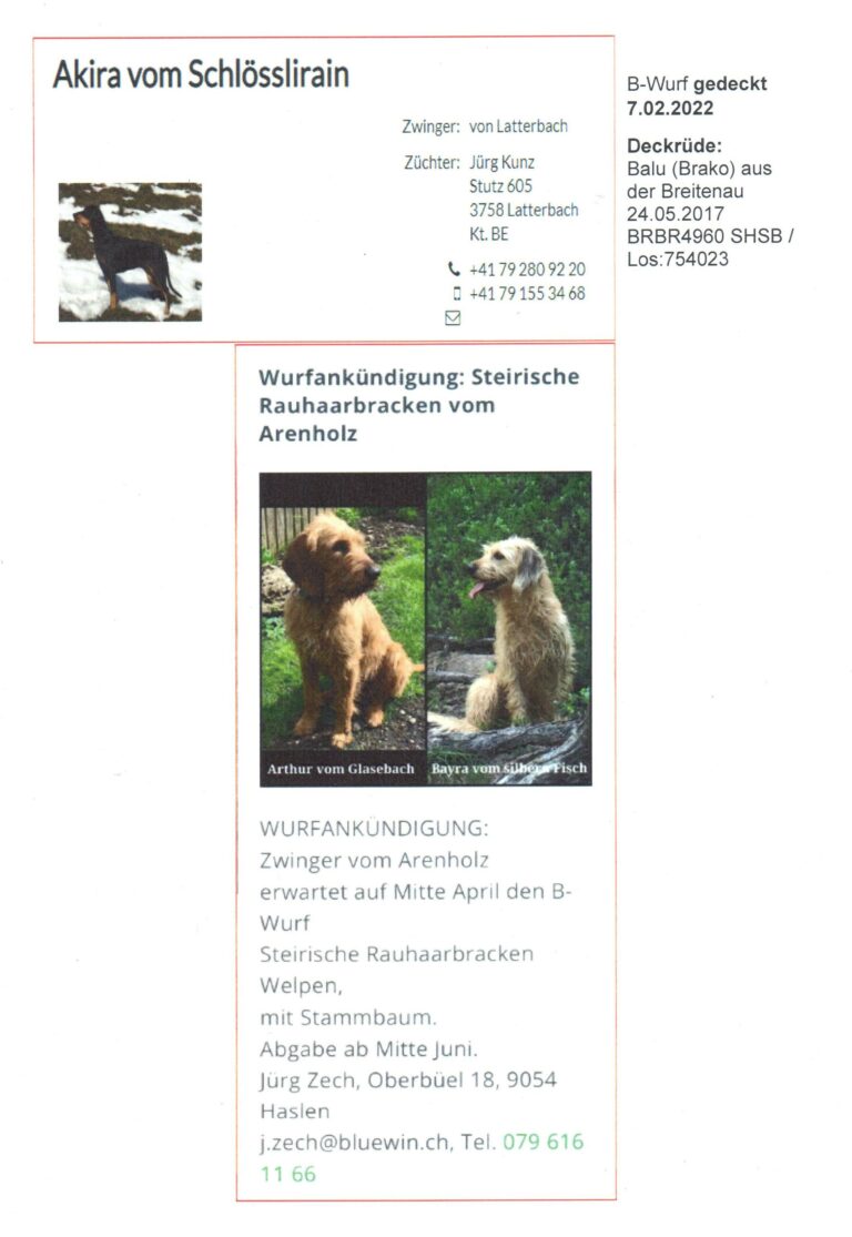 Wurfankündigungen